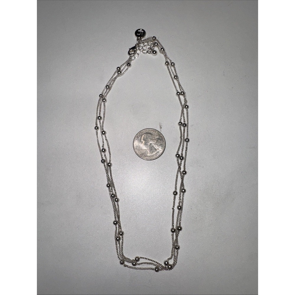 Vintage Liz Claiborne Silver Plated Chain Necklace Signed LC